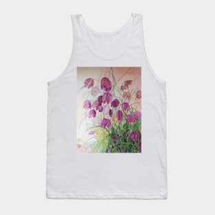 Purple pink fritillary flowers watercolour painting Tank Top